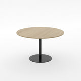 Essentials Meeting Table 1200 dia Disc Base-Meeting Room Furniture-Classic Oak-Black-North Island-Commercial Traders - Office Furniture