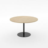 Essentials Meeting Table 1200 dia Disc Base-Meeting Room Furniture-Refined Oak-Black-North Island-Commercial Traders - Office Furniture