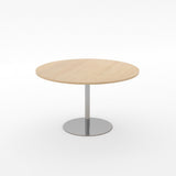 Essentials Meeting Table 1200 dia Disc Base-Meeting Room Furniture-Affinity Maple-Brushed Chrome-North Island-Commercial Traders - Office Furniture