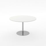 Essentials Meeting Table 1000 dia Disc Base-Meeting Room Furniture-Snowdrift-Brushed Chrome-North Island-Commercial Traders - Office Furniture