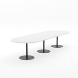 Essentials Table 3000 x 1200 - D End-Meeting Room Furniture-Snowdrift-Black-North Island Delivery-Commercial Traders - Office Furniture