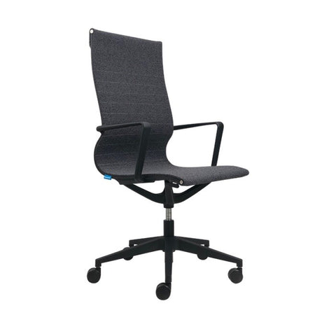 Buro Diablo - High Back-Office Chairs-Black PU-Flat Pack-Commercial Traders - Office Furniture