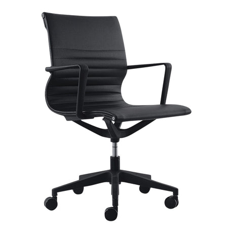 Buro Diablo - Mid-Back-Office Chairs-Black PU/Black-Flat Pack-Commercial Traders - Office Furniture