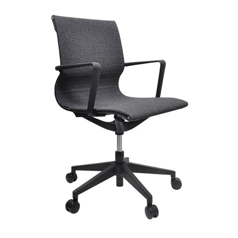 Buro Diablo - Mid-Back-Office Chairs-Charcoal Mesh Fabric/Black-Flat Pack-Commercial Traders - Office Furniture