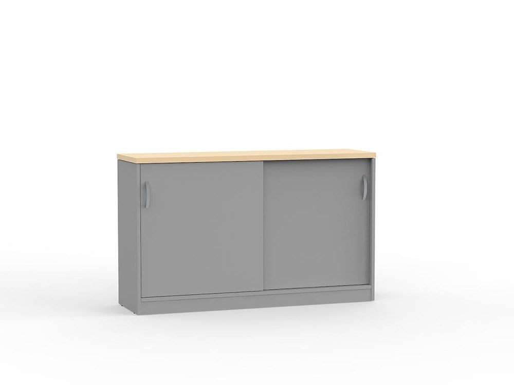 EKO 1200 w x 730 h Credenza-Storage-Nordic Maple/Silver-Commercial Traders - Office Furniture