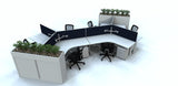 Energy Desk 1200 x 1200 - 120 Degree Workstation-Desking-Refined Oak-White-Commercial Traders - Office Furniture