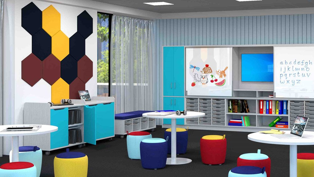Sonic Acoustic Wall Tiles-Acoustic-Square 300 x 300-Black-Commercial Traders - Office Furniture