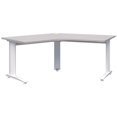 Energy Desk 1200 x 1200 - 120 Degree Workstation-Desking-Silver Strata-White-Commercial Traders - Office Furniture