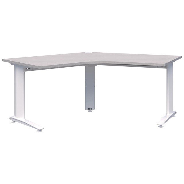 Energy Desk 1350 x 1350 - 120 Degree Workstation-Desking-Silver Strata-White-Commercial Traders - Office Furniture