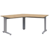 Energy Desk 1200 x 1200 - 120 Degree Workstation-Desking-Classic Oak-Silver-Commercial Traders - Office Furniture