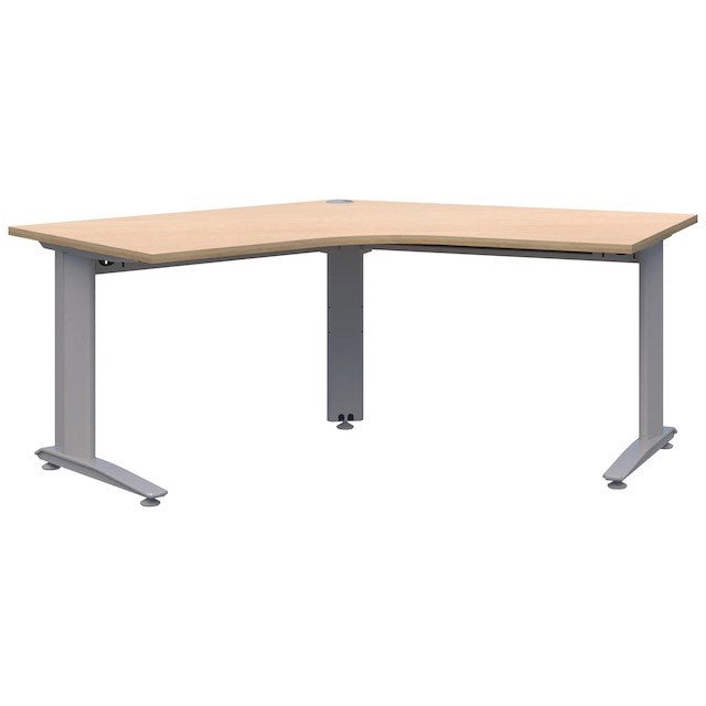 Energy Desk 1200 x 1200 - 120 Degree Workstation-Desking-Refined Oak-Silver-Commercial Traders - Office Furniture