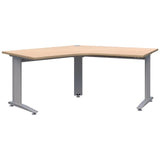 Energy Desk 1200 x 1200 - 120 Degree Workstation-Desking-Refined Oak-Silver-Commercial Traders - Office Furniture