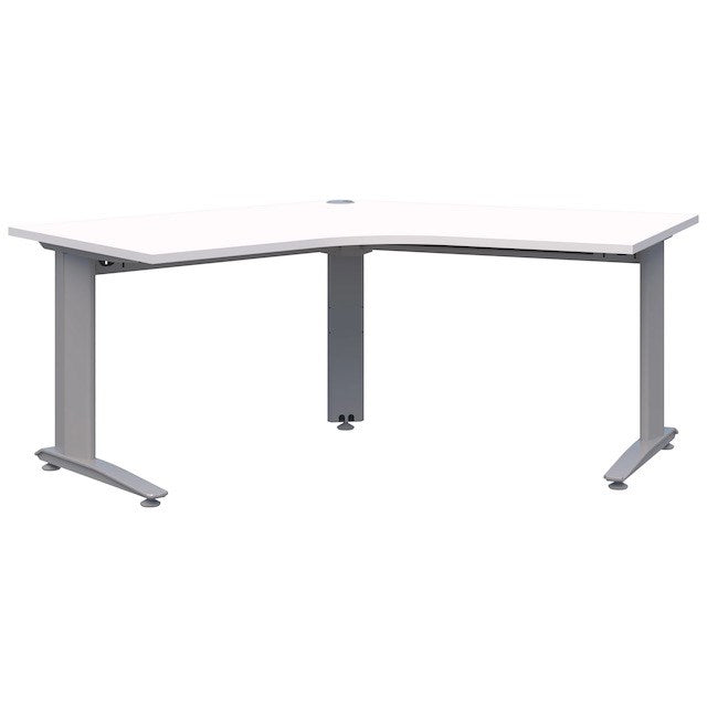 Energy Desk 1200 x 1200 - 120 Degree Workstation-Desking-Snow Velvet-Silver-Commercial Traders - Office Furniture