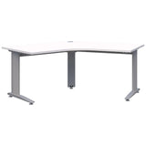 Energy Desk 1350 x 1350 - 120 Degree Workstation-Desking-Snow Velvet-Silver-Commercial Traders - Office Furniture