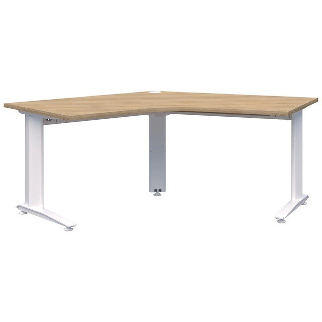 Energy Desk 1200 x 1200 - 120 Degree Workstation-Desking-Classic Oak-White-Commercial Traders - Office Furniture