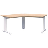 Energy Desk 1200 x 1200 - 120 Degree Workstation-Desking-Refined Oak-White-Commercial Traders - Office Furniture