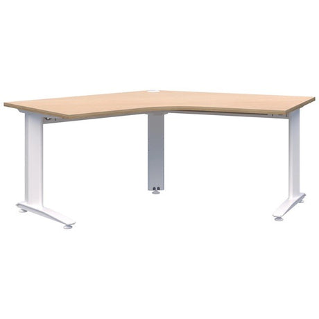 Energy Desk 1350 x 1350 - 120 Degree Workstation-Desking-Refined Oak-White-Commercial Traders - Office Furniture