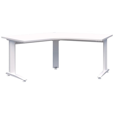 Energy Desk 1200 x 1200 - 120 Degree Workstation-Desking-Snow Velvet-White-Commercial Traders - Office Furniture