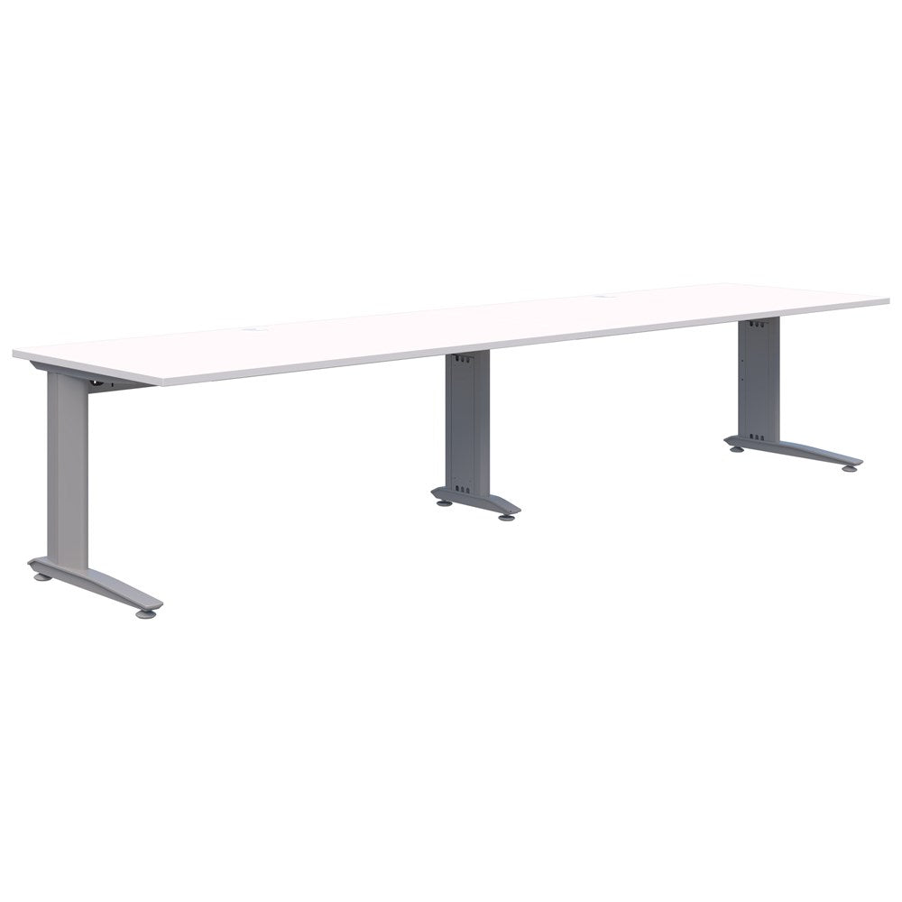 Energy Desk Inline 2 pod desk - 1200 Wide X 700 Deep-Desking-Snow Velvet-Silver-Commercial Traders - Office Furniture