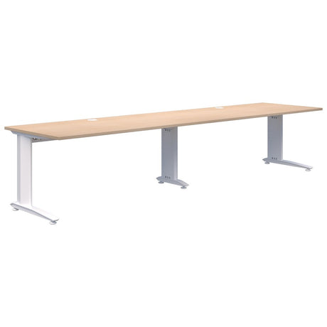 Energy Desk Inline 2 pod desk - 1200 Wide X 700 Deep-Desking-Refined Oak-White-Commercial Traders - Office Furniture