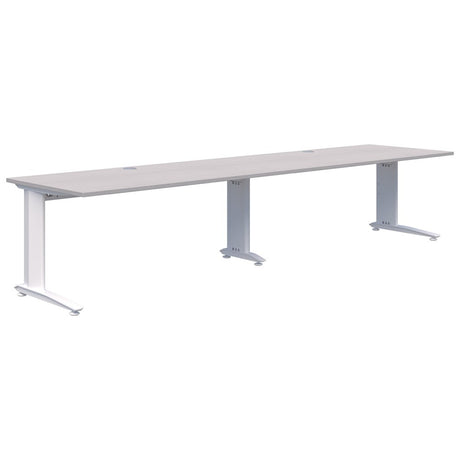 Energy Desk Inline 2 pod desk - 1800 Wide X 800 Deep-Desking-Silver Strata-White-Commercial Traders - Office Furniture