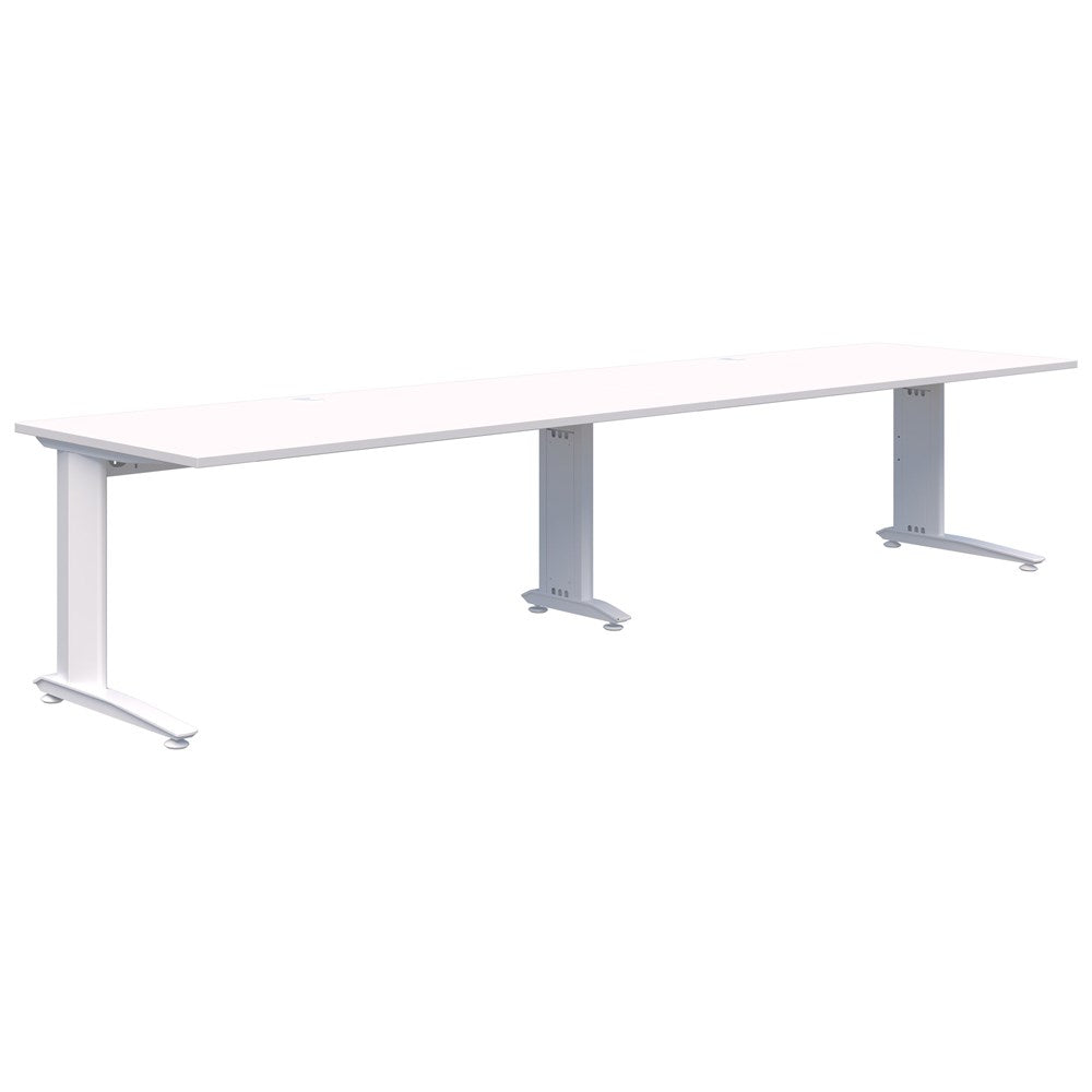 Energy Desk Inline 2 pod desk - 1800 Wide X 800 Deep-Desking-Snow Velvet-White-Commercial Traders - Office Furniture