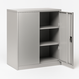 Firstline Cupboard 1016mm high, with 1 adj. shelf-Storage-Grey-Commercial Traders - Office Furniture