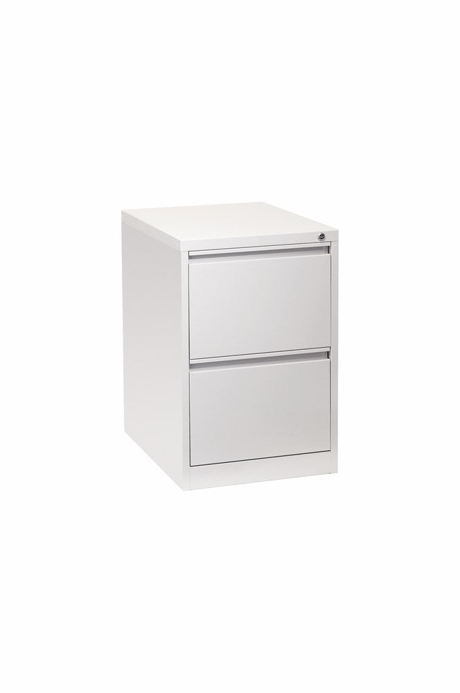 Firstline 2 drawer vertical filing cabinet-Storage-White Satin-Commercial Traders - Office Furniture