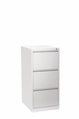 Firstline 3 drawer vertical filing cabinet-Storage-White Satin-Commercial Traders - Office Furniture