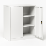 Firstline Cupboard 1016mm high, with 1 adj. shelf-Storage-White Satin-Commercial Traders - Office Furniture