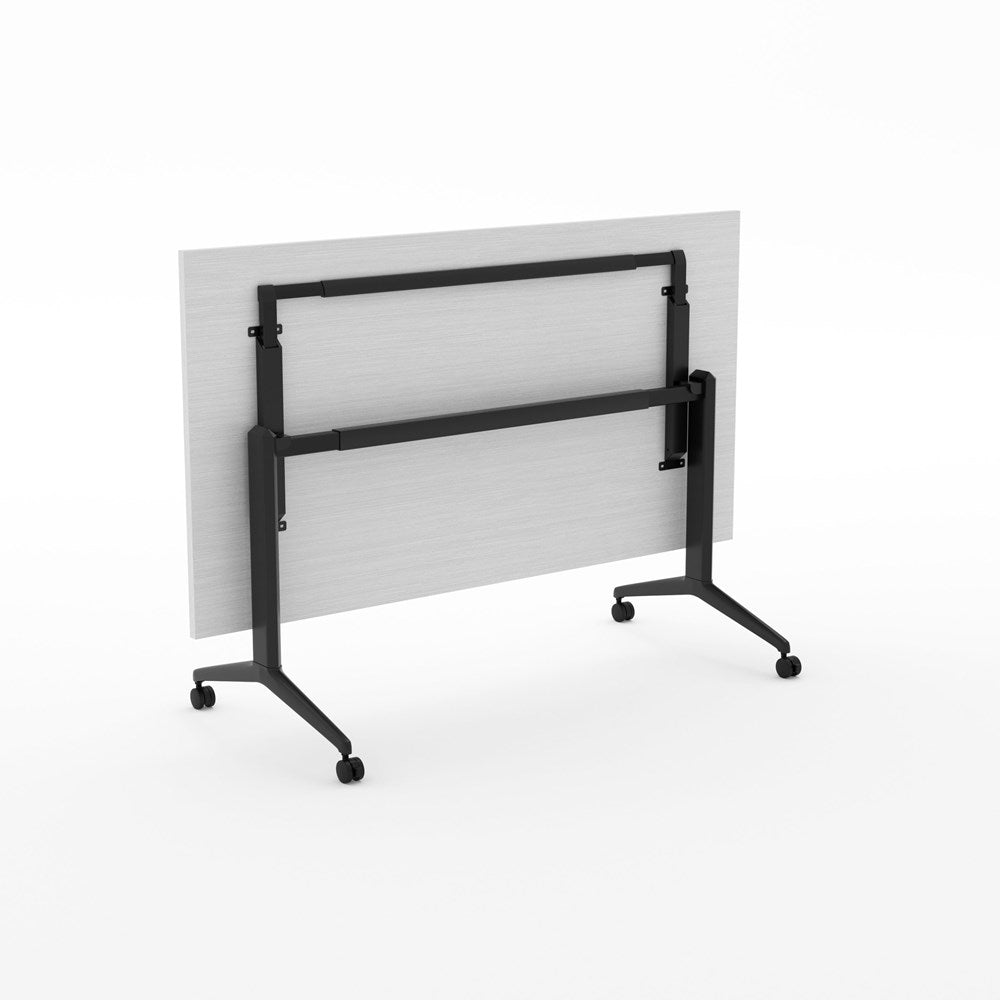 Alti Flip Table 1800 x 900-Meeting Tables-Silver Strata-Black-Delivery to North Island-Commercial Traders - Office Furniture