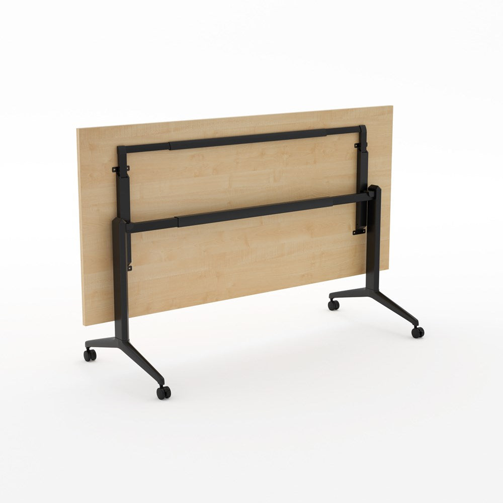 Alti Flip Table 1800 x 900-Meeting Tables-Affinity Maple-Black-Delivery to North Island-Commercial Traders - Office Furniture