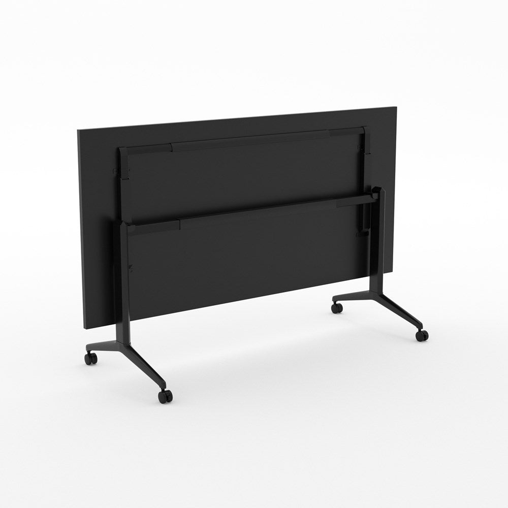 Alti Flip Table 1800 x 900-Meeting Tables-Black (Wood Grain Finish)-Black-Delivery to North Island-Commercial Traders - Office Furniture