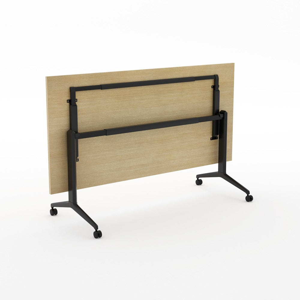 Alti Flip Table 1800 x 900-Meeting Tables-Refined Oak-Black-Delivery to North Island-Commercial Traders - Office Furniture
