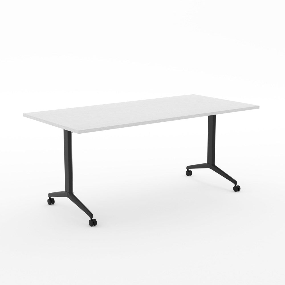 Alti Flip Table 1800 x 900-Meeting Tables-Affinity Maple-Black-Delivery to North Island-Commercial Traders - Office Furniture