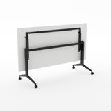 Alti Flip Table 1800 x 900-Meeting Tables-White-Black-Delivery to North Island-Commercial Traders - Office Furniture