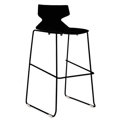 Fly Barstool - Sled Base-Lunchroom Furniture-White-Black Powdercoat-Commercial Traders - Office Furniture
