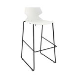 Fly Barstool - Sled Base-Lunchroom Furniture-White-Black Powdercoat-Commercial Traders - Office Furniture