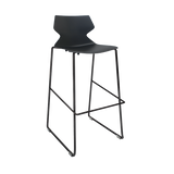 Fly Barstool - Sled Base-Lunchroom Furniture-Black-Black Powdercoat-Commercial Traders - Office Furniture