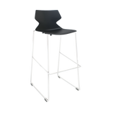 Fly Barstool - Sled Base-Lunchroom Furniture-Black-White Powdercoat-Commercial Traders - Office Furniture