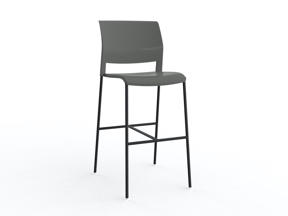 Mote Bar Stool-Lunchroom Chairs-Charcoal-Black-Commercial Traders - Office Furniture