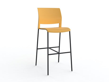 Mote Bar Stool-Lunchroom Chairs-Daffodil-Black-Commercial Traders - Office Furniture