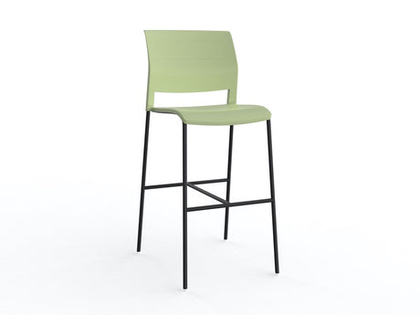 Mote Bar Stool-Lunchroom Chairs-Pistachio-Black-Commercial Traders - Office Furniture