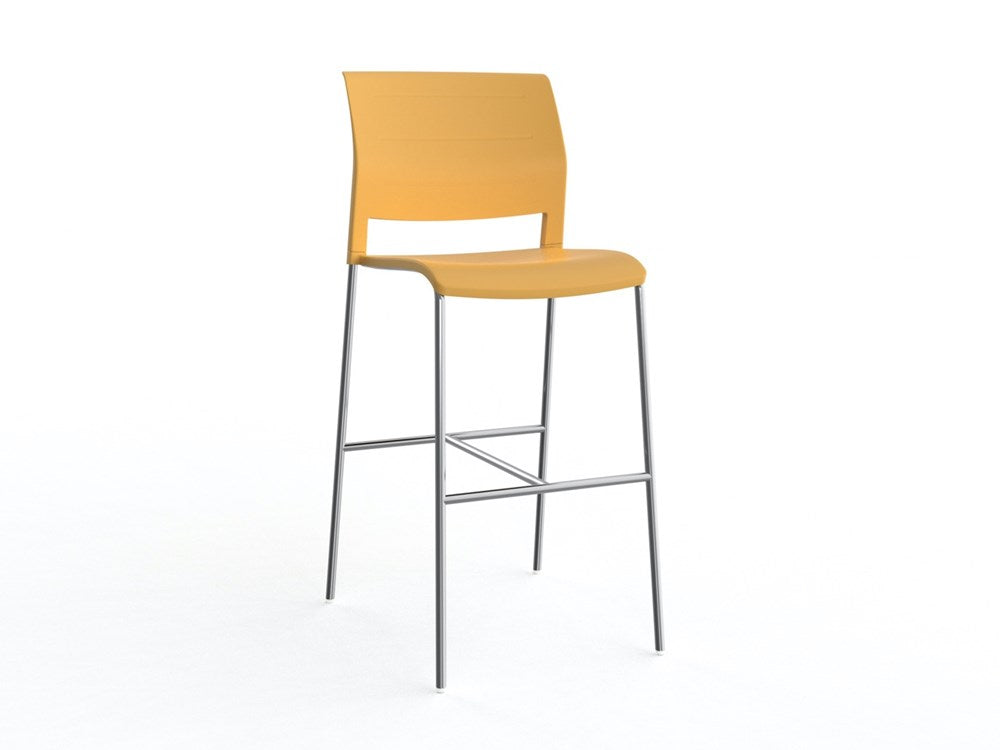 Mote Bar Stool-Lunchroom Chairs-Daffodil-Chrome-Commercial Traders - Office Furniture