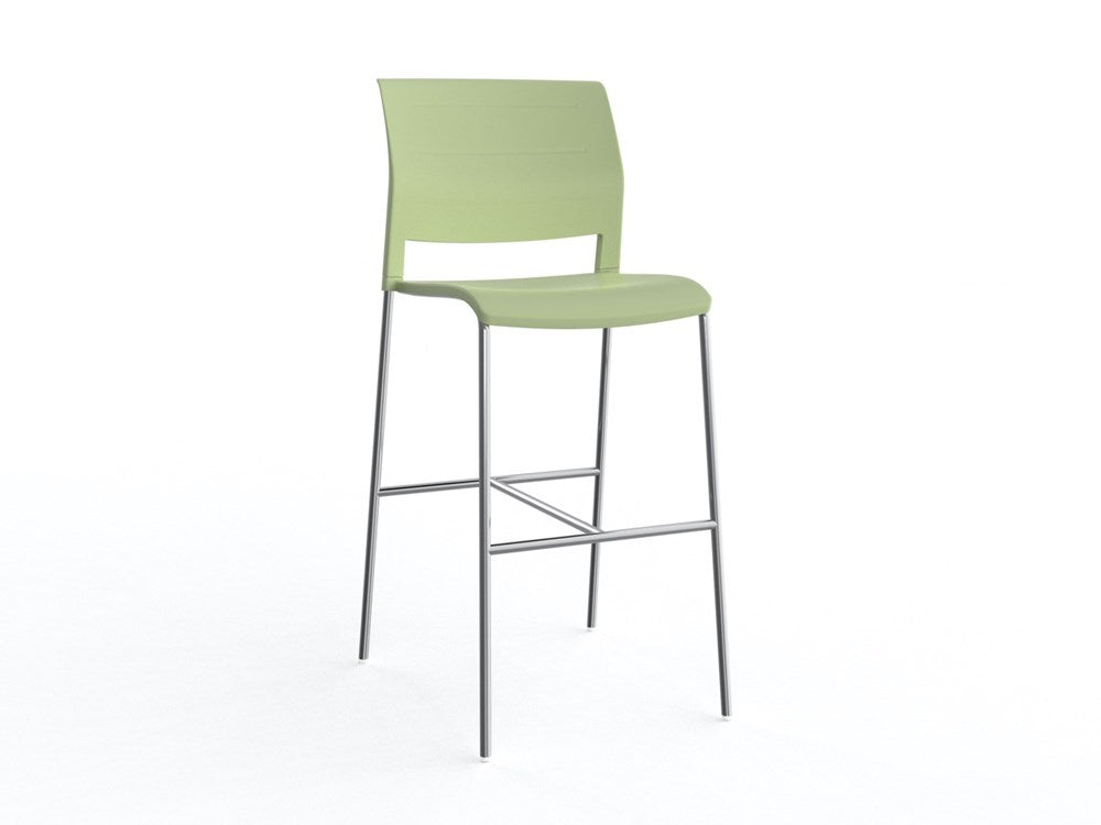 Mote Bar Stool-Lunchroom Chairs-Pistachio-Chrome-Commercial Traders - Office Furniture