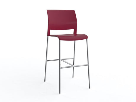 Mote Bar Stool-Lunchroom Chairs-Red-Chrome-Commercial Traders - Office Furniture