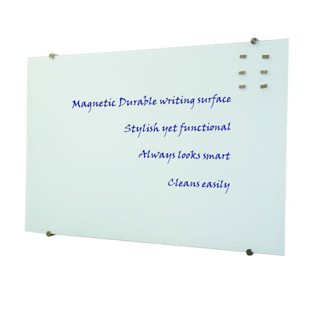 Prowite Glass Writing Board - White 1800 x 1000-Glass Writing Boards-Standard Acrylic-Commercial Traders - Office Furniture