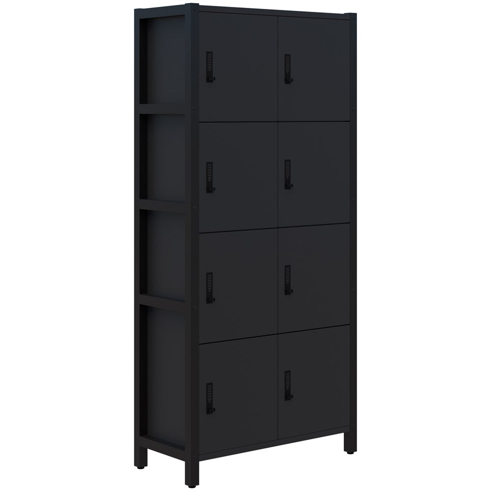 Grid 40 Locker Module 4H x 2W Digital Locking 1890H x 880L x 400D-Storage-Black-Black-Digital Lock-Commercial Traders - Office Furniture