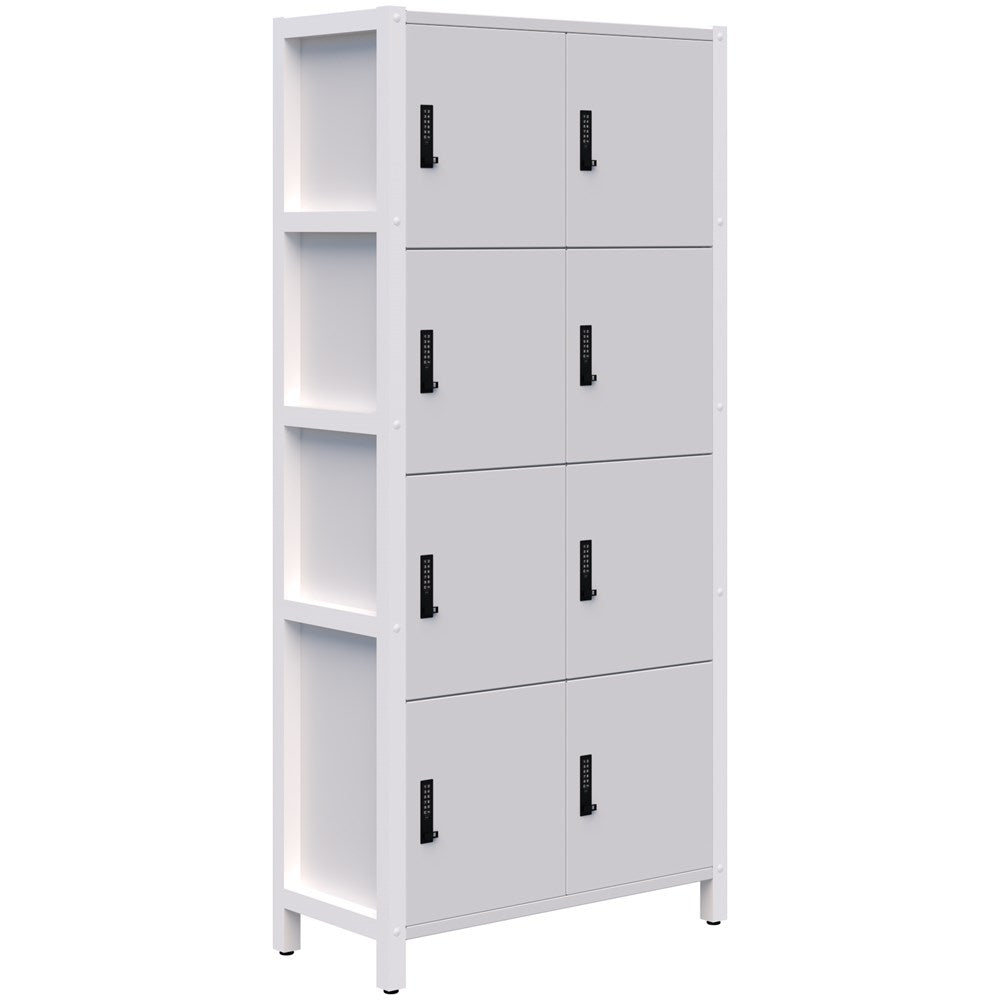 Grid 40 Locker Module 4H x 2W Digital Locking 1890H x 880L x 400D-Storage-Snow Velvet-White-Digital Lock-Commercial Traders - Office Furniture