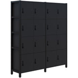 Grid 40 Locker Module 4H x 4W 1890H x 1720L x 400D-Storage-Black-Black-Digital Lock-Commercial Traders - Office Furniture